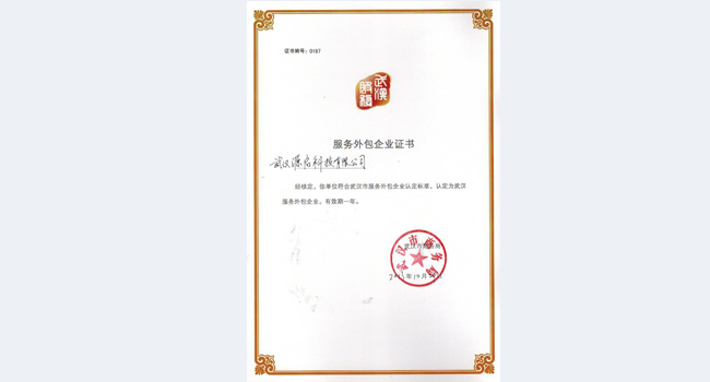 源启通过武汉服务外包企业认定